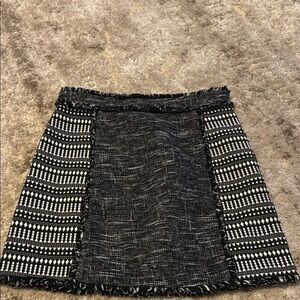 🍍 French Connection Black White Mixed Pixel Mini Skirt A Loveliness Sz 10🍍